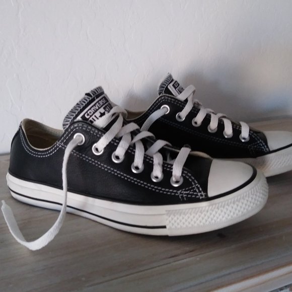 black leather converse size 7